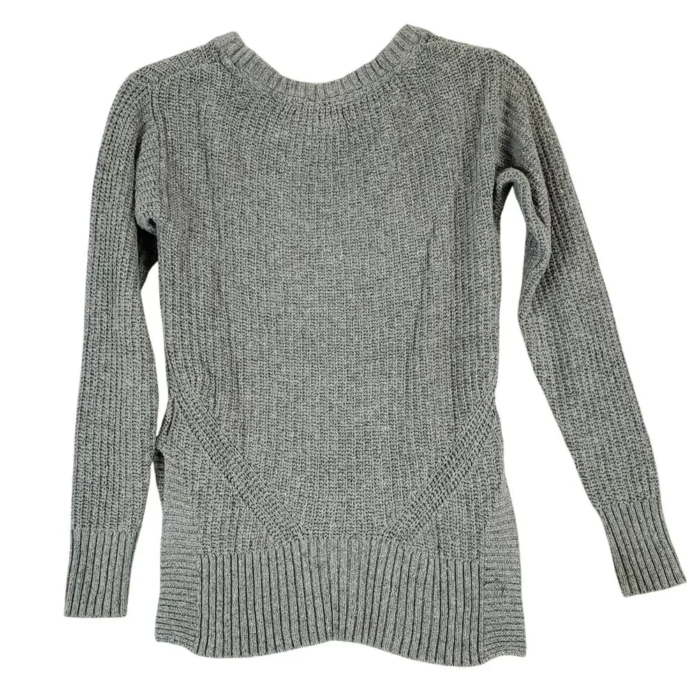 Toms Gray Ribbed Knit Gray Sweater Size XS Cotton Wool Blend Gorpcore Pullover